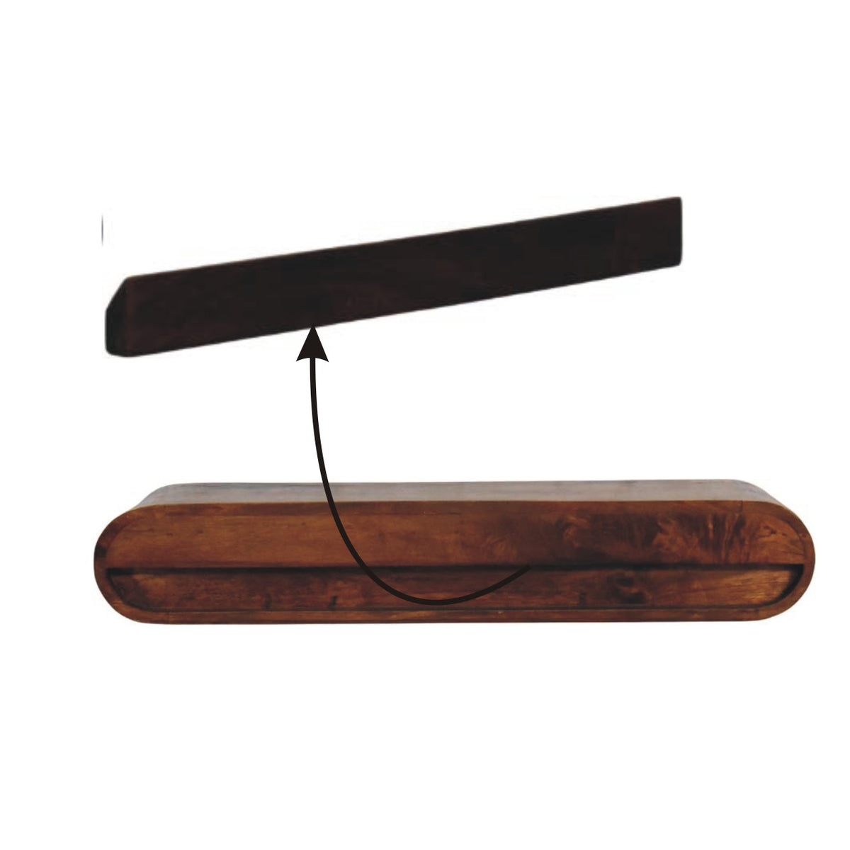 Taos Chestnut Floating Curved TV Console