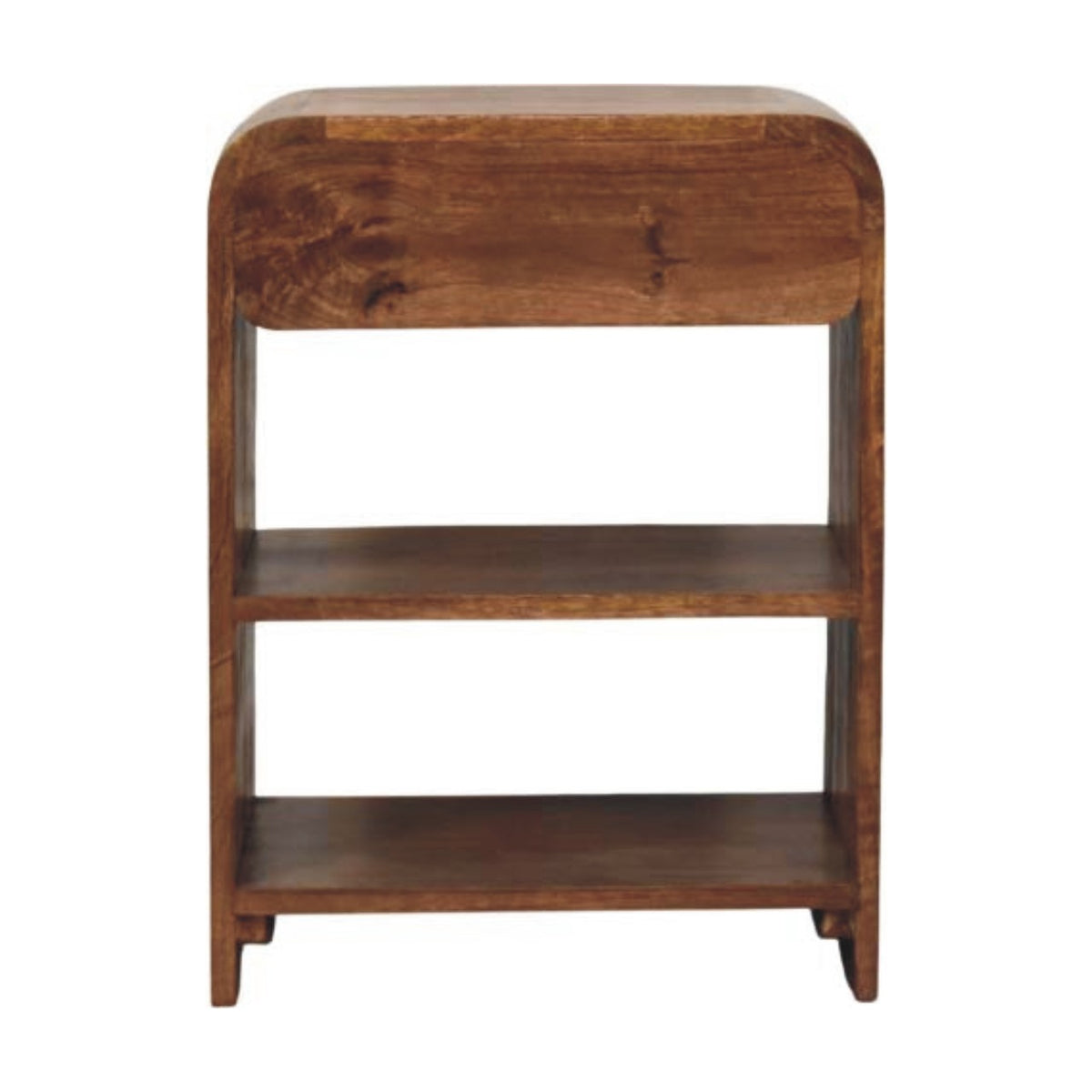 Roasted Almond Curved 1 Drawer Nightstand