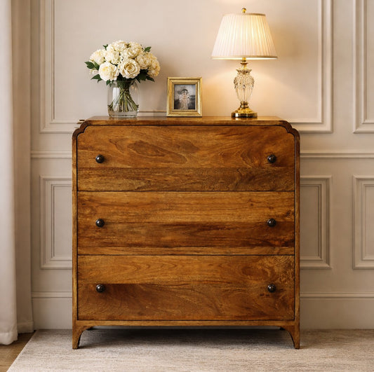 Ashland Amber Oak Scalloped Edge Chest