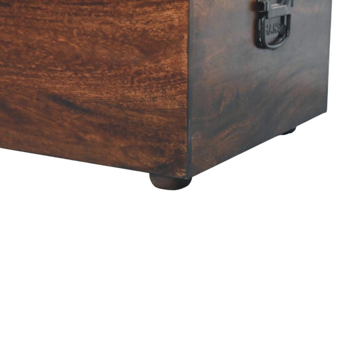 Sutton Buffalo Leather Tan Walnut Storage Trunk Bench