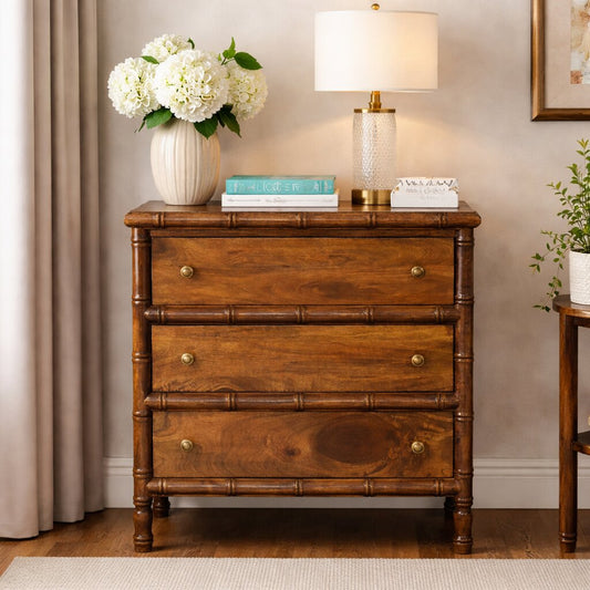 Key West Bamboo 3 Drawer Chestnut Chest