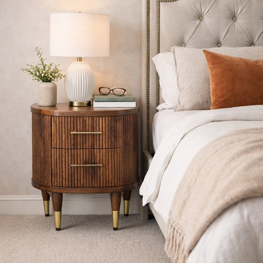 Highland Chestnut Ribbed Bedside Table