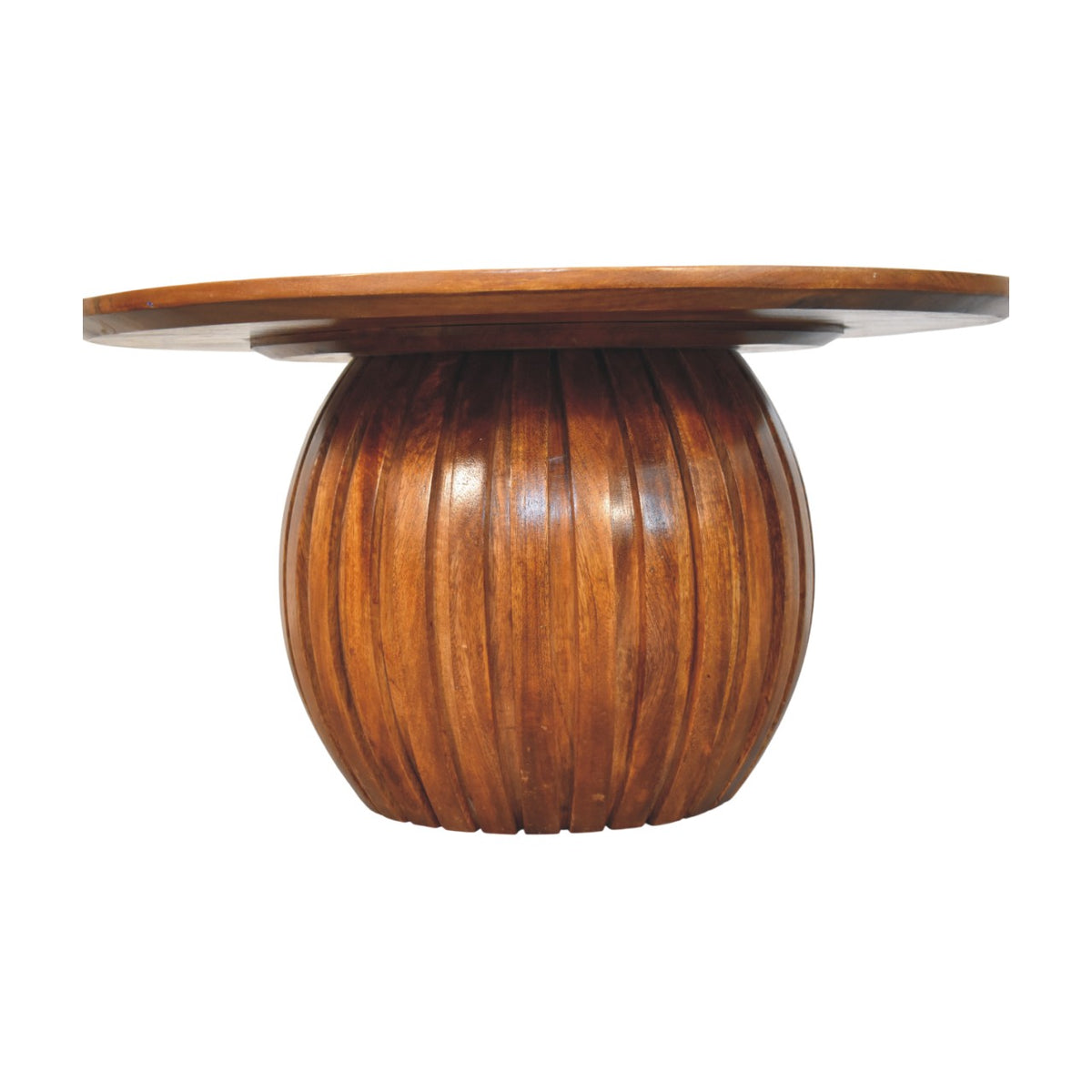 Taos Amber Oak Round Fluted Coffee Table