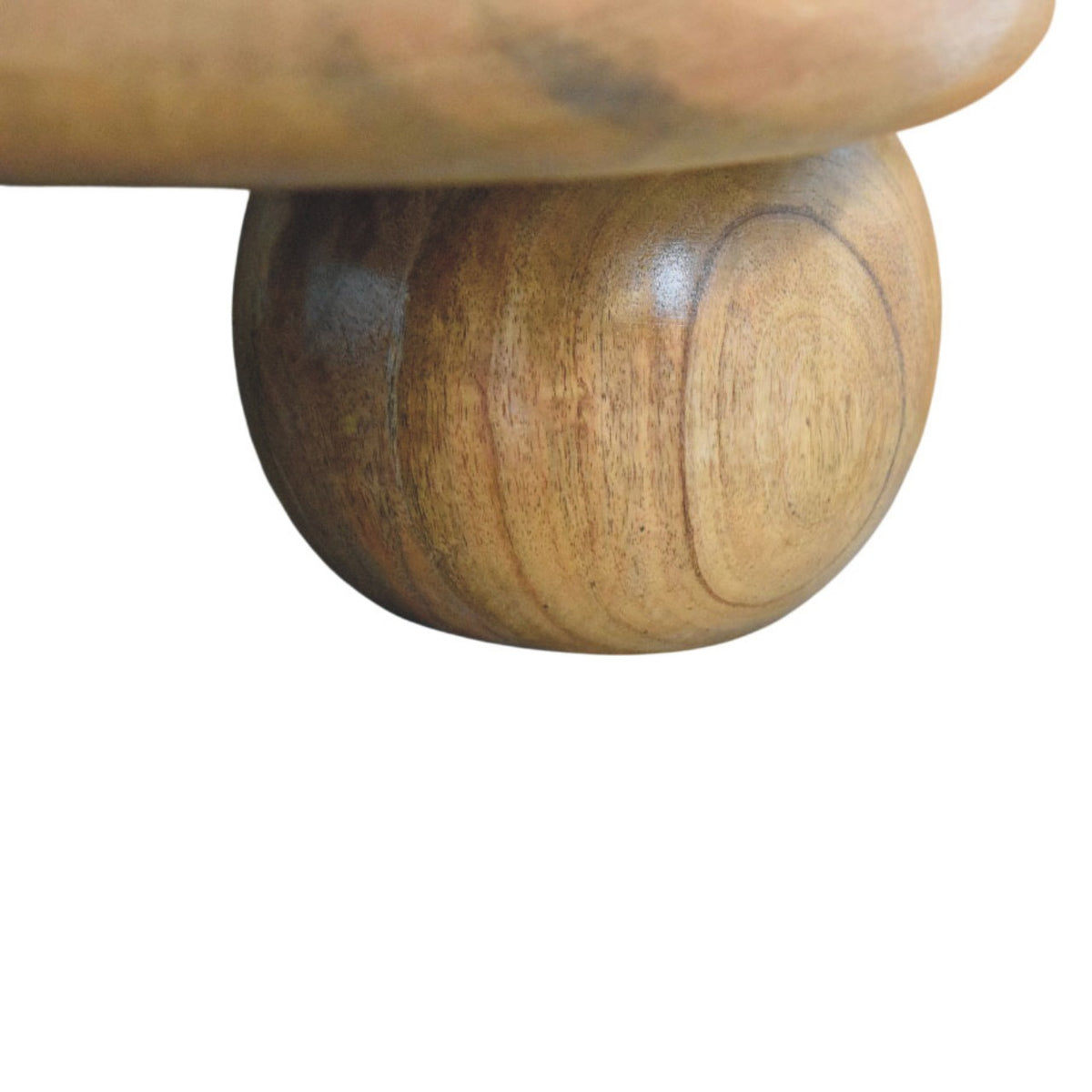 Beacon Oak Round Marble Ball Feet Coffee Table