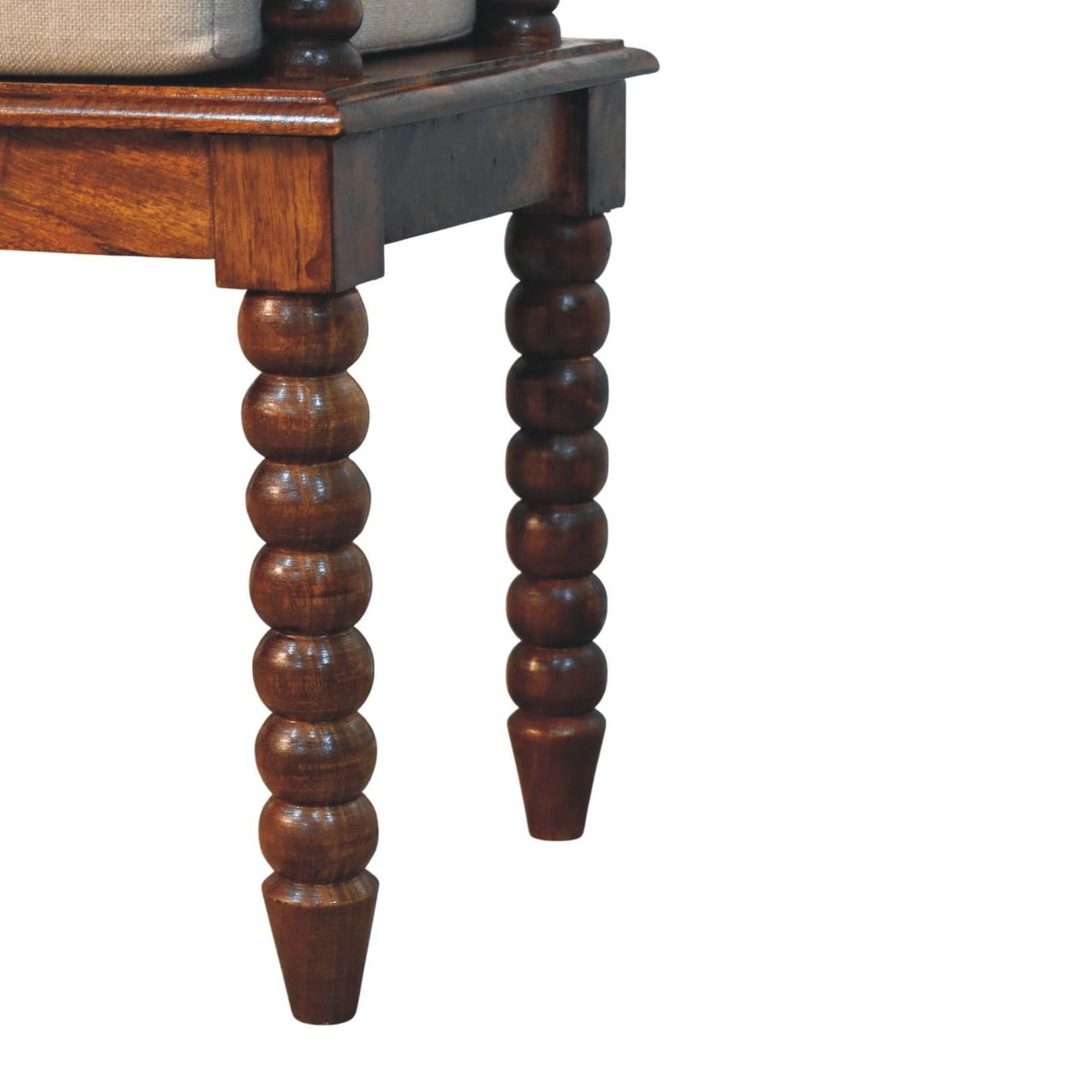 Savannah Spindle Chestnut Upholstered Bench