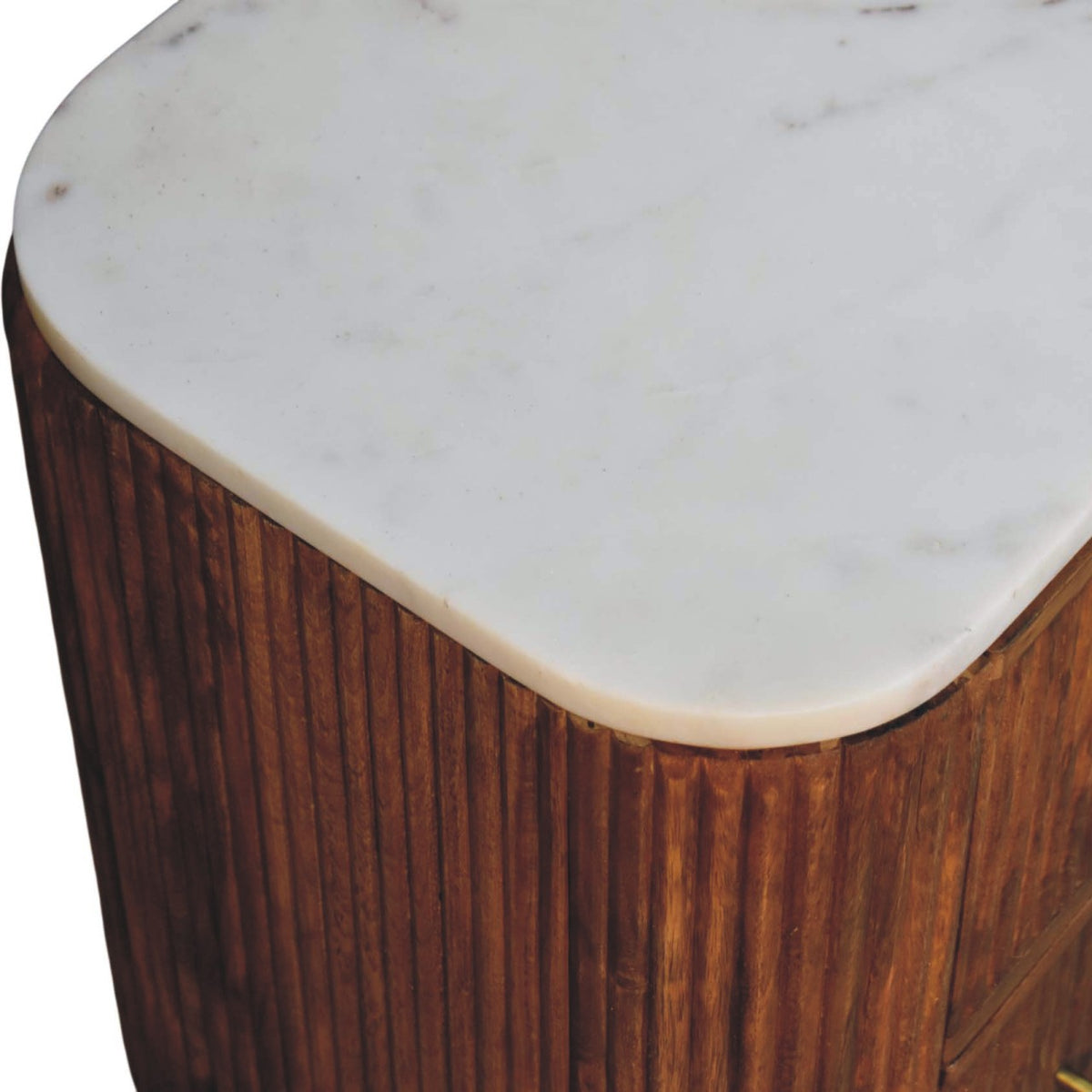 Beacon Amber Oak 2 Drawer Marble Nightstand