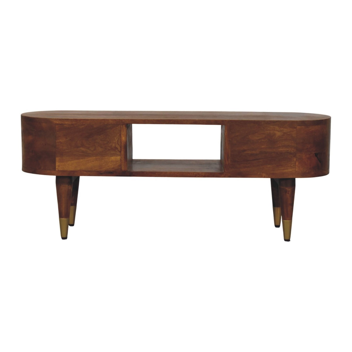 Bellevue Chestnut Curved Wood TV Console