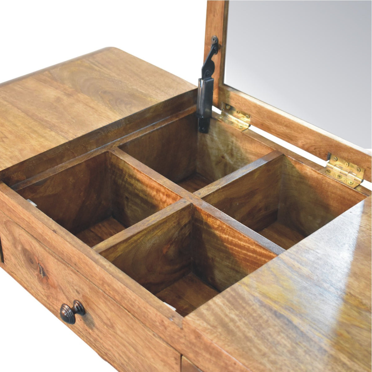Boston Teak Curved 2-Drawer Vanity Desk