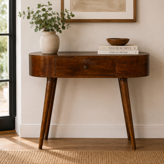 Nordic Albion Chestnut 1 Drawer Console Table