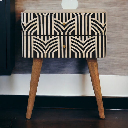 Marfa Oak Bone Inlay 2 Drawer Nightstand