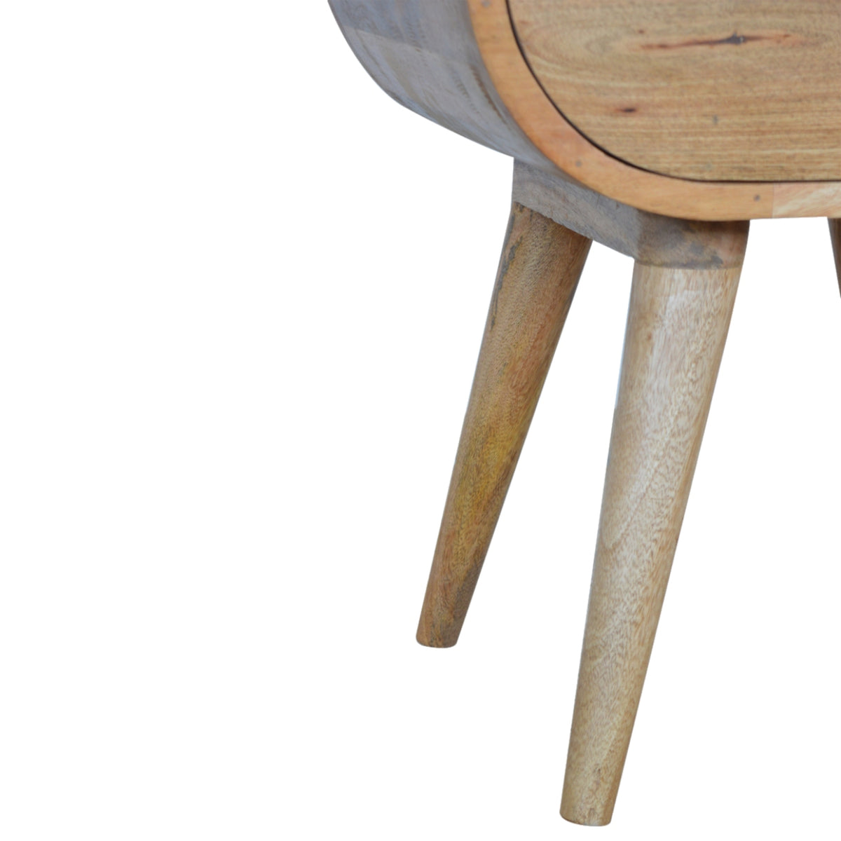 Nordic Round 1 Drawer Open Slot Nightstand
