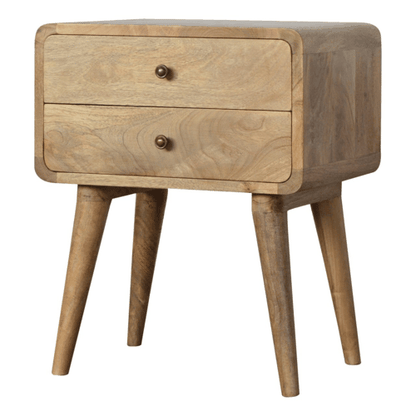 Big Sur Curved 2 Drawer Oak Nightstand