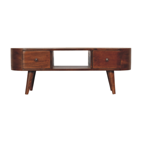 Chestnut Ridge 2 Drawer Rounded Media Console