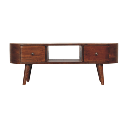 Chestnut Ridge 2 Drawer Rounded Media Console