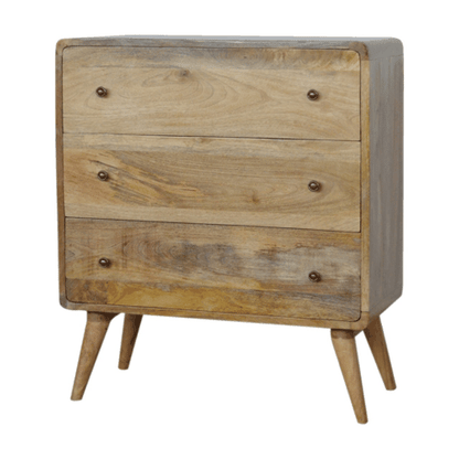 Big Sur Curved 3 Drawer Oak Chest