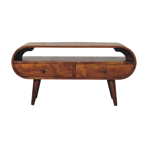 Chestnut Ridge Circular 2 Drawer TV Unit