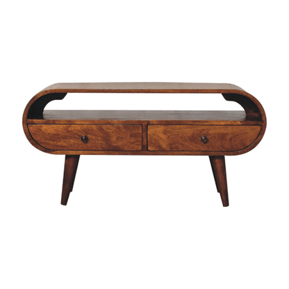 Chestnut Ridge Circular 2 Drawer TV Unit