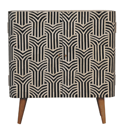 Marfa Oak Bone Inlay 2 Door Storage Cabinet