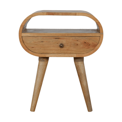 Nordic Round 1 Drawer Open Slot Nightstand