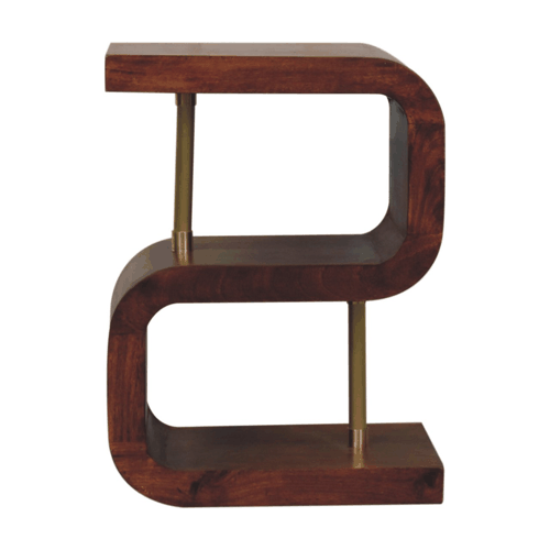 Chestnut Ridge S-Curve Brass Open Nightstand