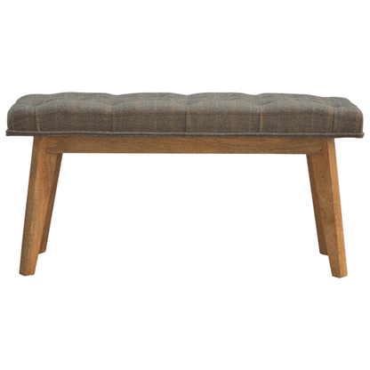 Multi Tweed Tufted Entryway Timber Bench
