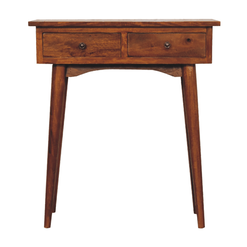 Small Chestnut Slim 2 Drawer Hallway Console