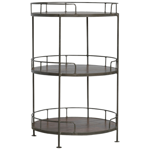 Industrial Circular 3 Tier Butler Tray Table
