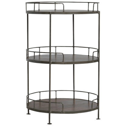 Industrial Circular 3 Tier Butler Tray Table
