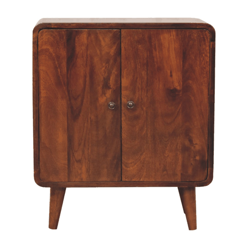 Small Chestnut Wood 2 Door Storage Cabinet