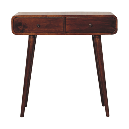 Nashville Chestnut 2-Drawer Curved Console Table
