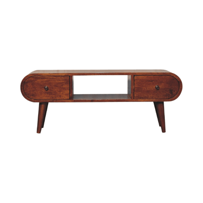 Chestnut Ridge Circular 2 Drawer TV Console