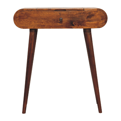 Small Chestnut Wood Flip Top Dressing Vanity