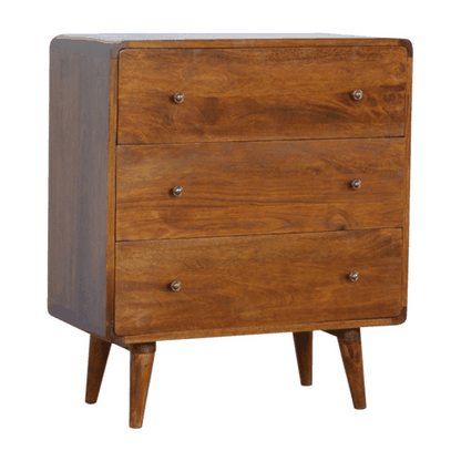 Big Sur Curved Chestnut 3 Drawer Chest