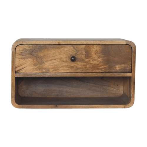 Nordic Curved 1 Drawer Floating Nightstand