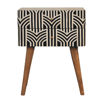 Marfa Oak Bone Inlay 2 Drawer Nightstand