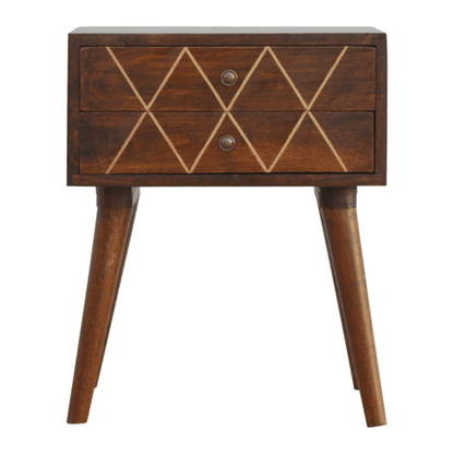 Chestnut Ridge Geo Brass Inlay 2 Nightstand