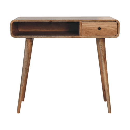 Nashville Curved Oak 1-Drawer Study Desk