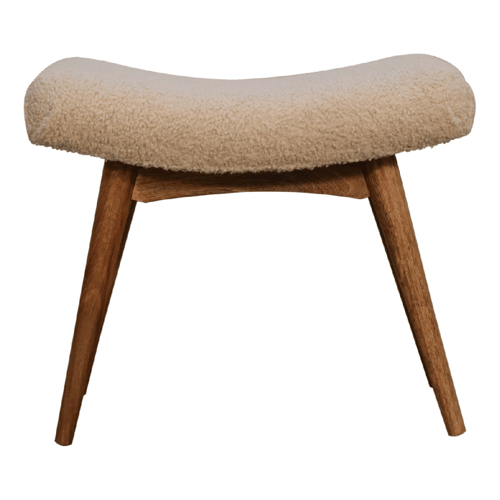 Bouclé Montauk Curved Solid Wood Bench