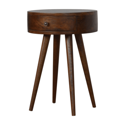 Nordic Chestnut Circular 1 Drawer Nightstand