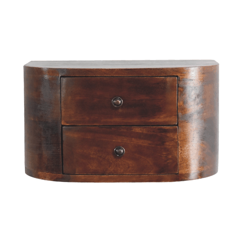 Arcadia Chestnut Curved Floating Nightstand