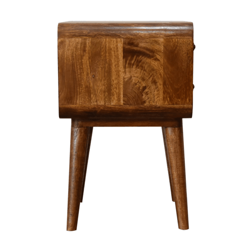Big Sur Curved Chestnut 2 Drawer Nightstand