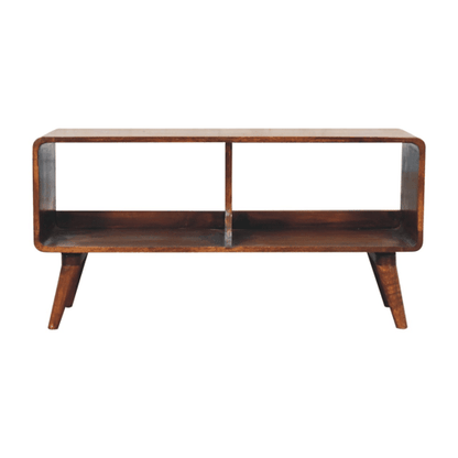 Big Sur Curved Chestnut 2 Slot Media Unit