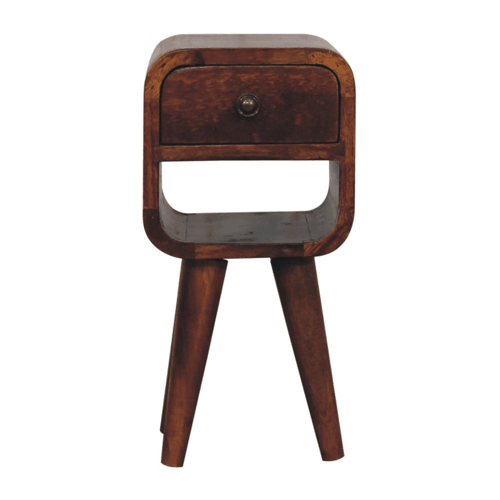 Extra Small Chestnut Curved Lower Nightstand