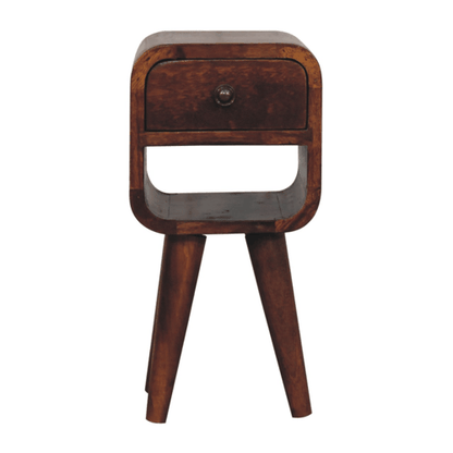 Extra Small Chestnut Curved Lower Nightstand