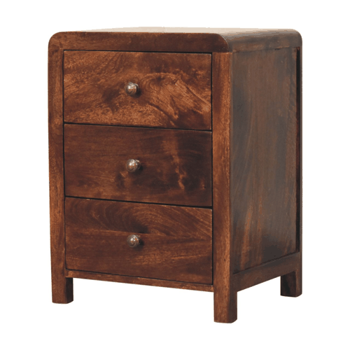 Montecito Walnut 3 Drawer Nightstand
