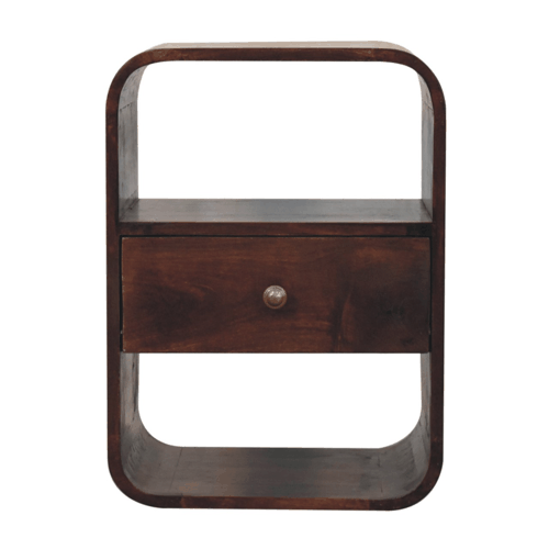 Oslo Walnut Curved 1-Drawer Nightstand