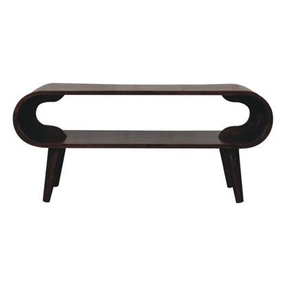 Lennox Large Walnut Open Shelf Wood Coffee Table
