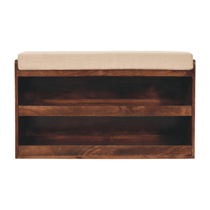 Montecito Walnut Shoe Storage Bench
