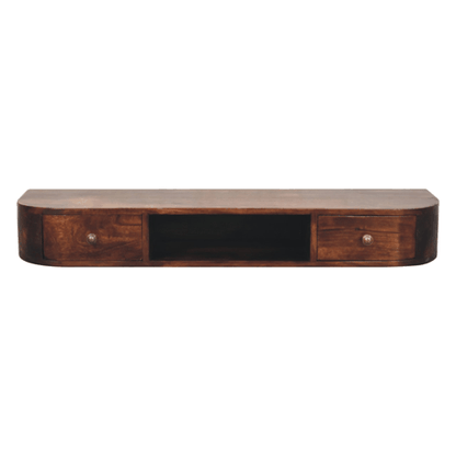 Arcadia Chestnut Curved Floating Console