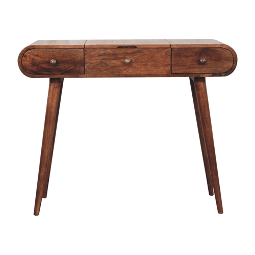 Carmel Round Wood Dressing Table Vanity